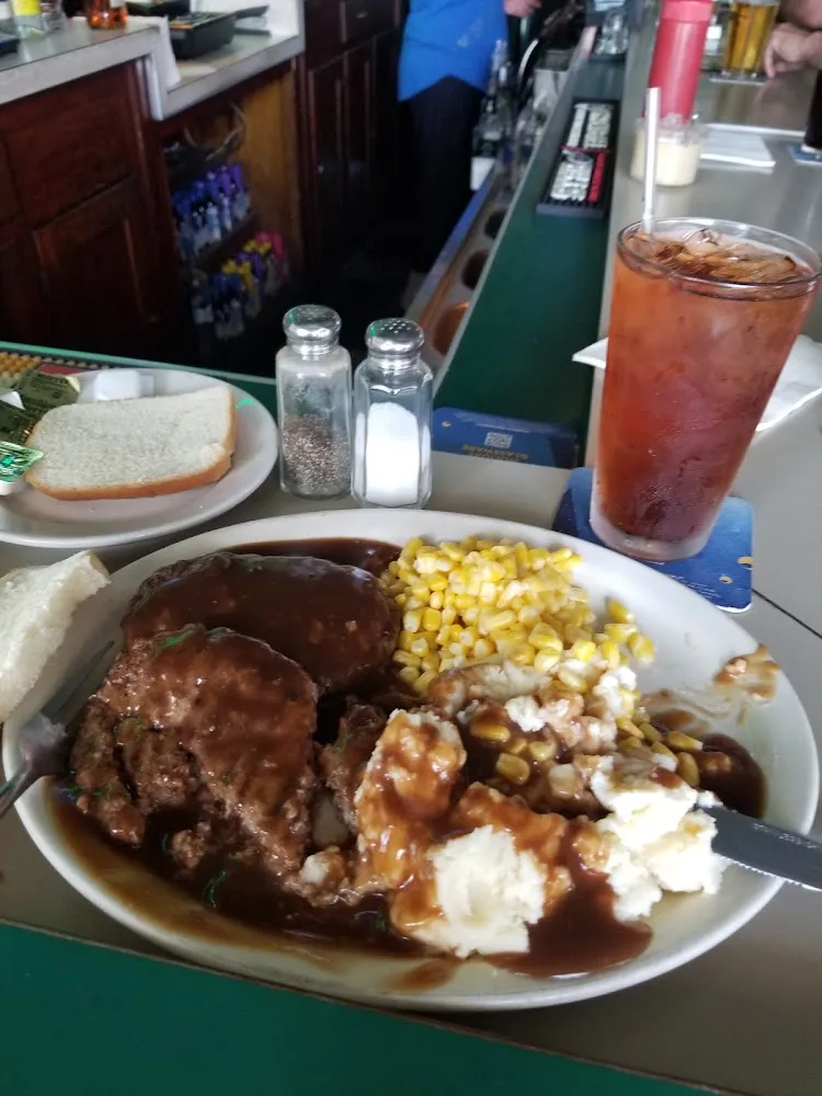 Tuesday Special-2 Burgers with Gravy Potatoes and Corn